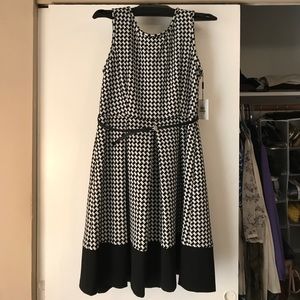 Calvin Klein black and white checked dress